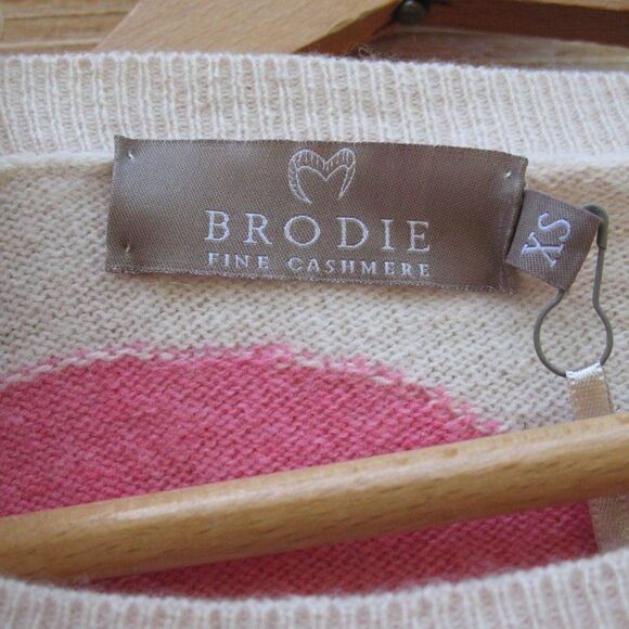 NWT Brodie Pink Cashmere Camo Sweater Pullover - Picture 8 of 8